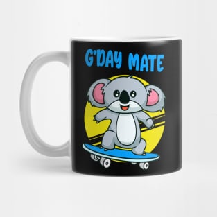 Cute Koala On Australia Kids Skateboard Mug